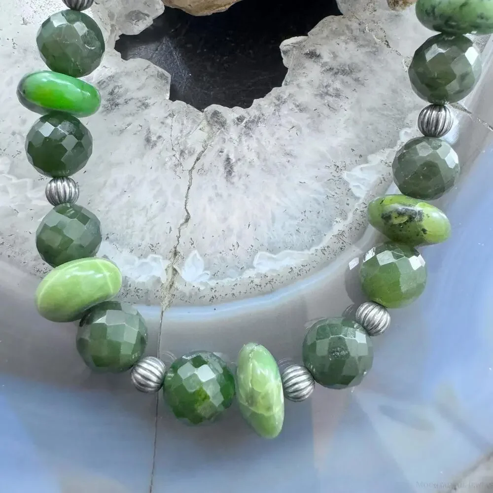 Carolyn Pollack Sterling Faceted & Smooth Serpentine 17